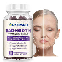 Bonbons gélifiés OEM NAD+ Plus Resvératrol Berbérine 500 1000mg, complément pour cheveux, peau et ongles, collagène, vitamine K2 D3, gélifiés NAD Biotine