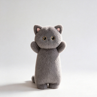 Bobova - Almohada de Felpa para Gatos Siameses de 70 cm, con Forro de Malla Súper Suave de Algodón PP, Regalo Personalizado para Amantes de los Gatos