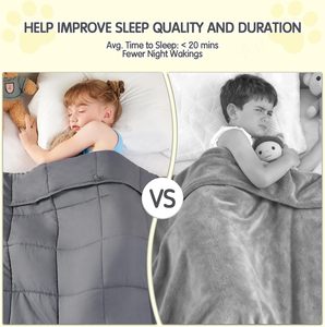 Couverture lestée rafraîchissante, couverture lestée douce et lourde en minky pour le sommeil, couverture lavable avec billes de verre - Product Image 2