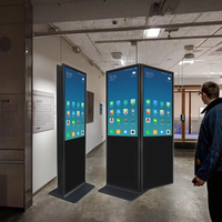 Pantalla Táctil Digital Ultrafina de 32 Pulgadas con Windows y Android, Soporte de Pie para Interiores, Kiosco, Reproductor de Publicidad OEM, Animación