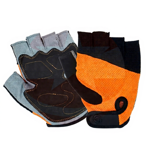 Custom Non-Slip Adjustable Wrist <b>Strap</b> Unisex Summer Half <b>Finger</b> Breathable Padded Neoprene Cycling Gloves for Bicycle Riding - Product Image 1