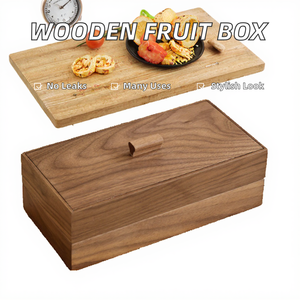 Boîte à fruits rectangulaire en bois en stock pour fruits secs, collations, rangement ménager, plateau de séparation, boîte à bonbons, boîte cadeau - Product Image 2