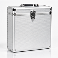Étui de transport en aluminium de taille personnalisée 7 ''10'' 12 ''étui pour disques vinyles mallette de rangement pour CD LP