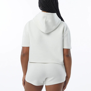 Mejor Venta de alta calidad francés Terry media manga pulóver 70 algodón 30 poliéster sudaderas con capucha - Product Image 2