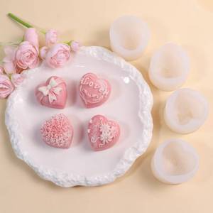 Heart-shaped chocolate wedding decoration tools, cake baking molds, heart-shaped butterfly bow <b>candles</b>, Valentine's Day gifts - Product Image 4