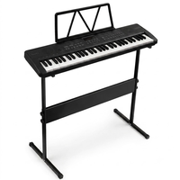 Orgue électrique fonctionnel HUASHENG à 61 touches avec écran LCD, ensemble de clavier de piano rose