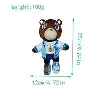 Peluche Kanye Bear de dessin animé au prix d'usine HY7, peluche Kanye Teddy Bear pour enfants et enfants, jouet en peluche pour la remise de diplôme
