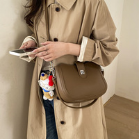Sac Seau en PU Haut de Gamme à Motif Litchi avec Deux Fermetures Éclair, Tendance Urbaine Femme 2026, Nouvelle Mode, Vente Chaude, Sac à Bandoulière Luxe Léger
