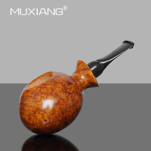 Muxiang Handmade Briarwood Pipe Bent Type 3mm Filter Tobacco Pipe For Men - Product Image 1