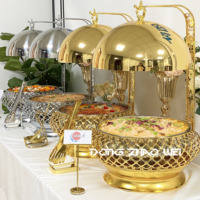 Plat de Réchaud de Luxe en Acier Inoxydable pour Mariages, Service Buffet Traiteur Professionnel, Réchauds Alimentaires Chafing Dish