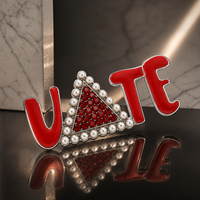 Charme Soror Rouge Émail Grec Delta Sigma Theta Triangle Symbole Lettre VOTE Accessoire Designer Broches Pin