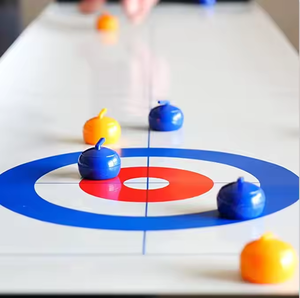 Gioco da tavolo Shuffleboard, Curling da tavolo, Gioco da tavolo di curling per shuffleboard indoor, giochi da tavolo multifunzionali Gioco sportivo per famiglie con tappetino da 53X10