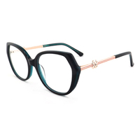 Monture de lunettes en acétate pour femme, design rétro minimaliste vintage, motif bicolore, légère et durable