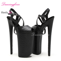 Chaussures de pole dance pour femmes, 26 cm, à bride cheville, ouvertes, style fétiche, pour soirée en boîte de nuit, motif serpent classique, sexy, exotiques, à plateforme, légères