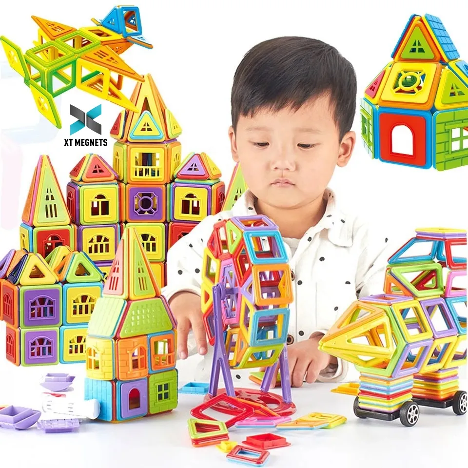 Educational Toys 204 PCS Magnet Building Block Sets Construction Magnetic Building Blocks For Kids