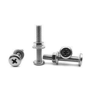 สกรูหัวแบนสแตนเลส 304 พร้อมน็อตหน้าแปลน M3 M4 M5 M6 สำหรับงานก่อสร้างโลหะ - Product Image 1