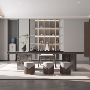 Gabinetes de madera personalizados para sala de estar, nuevo diseño de comedor y almacenamiento de vino de estilo chino, juego de mesas y sillas elegantes - Product Image 6