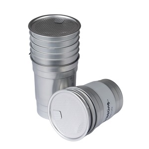 Bicchiere in Alluminio Usa e Getta Riutilizzabile per Bevande Fredde 12oz/500ml con Coperchio in Alluminio - Product Image 5