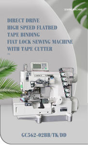 Machine à coudre interlock Golden Choice GC562-02BB/<span class=keywords><strong>TK</strong></span>/DD avec coupe-bande pneumatique, machine à coudre interlock à bande plate - Product Image 4