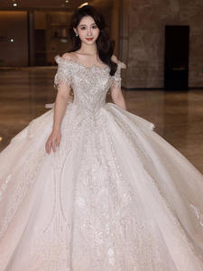 S1344R 2026 Nueva <span class=keywords><strong>novia</strong></span> Cuentas <span class=keywords><strong>de</strong></span> hadas <span class=keywords><strong>de</strong></span> un hombro y diamantes <span class=keywords><strong>de</strong></span> imitación Vestido <span class=keywords><strong>de</strong></span> <span class=keywords><strong>novia</strong></span> caro <span class=keywords><strong>de</strong></span> lujo <span class=keywords><strong>de</strong></span> alta calidad - Product Image 3