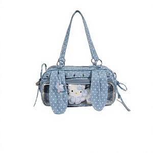 PU <b>Bag</b> Large Capacity Clear <b>Crossbody</b> Shoulder <b>Bag</b> for Women Boston Style for Daily Commute & Cosmetics Storage - Product Image 1