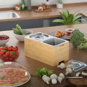 Kitchen Compost Bin Countertop Indoor Compost Bin with Lid, Smell Proof, Food Stage Stainless Steel