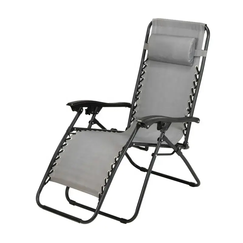 Vendita calda nero sedia da salotto giardino all'aperto spiaggia piscina Zero 0 gravità spiaggia Chaise Chair pieghevole
