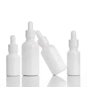 고품질 무광택 젖빛 유리 스포이드 병 15ml 20ml 30ml 50ml 100ml 화이트 라운드 에센셜 오일 유리병 화장품 병