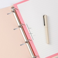 Classeur A4 à 4 anneaux, couverture souple, feuilles mobiles, dossier détachable, carnet de notes, logo personnalisé pour le bureau