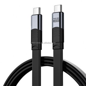 USB4 Full-Featured Type-C Dual-Head Flat <b>Cable</b> 40Gbps 5A Fast Charging <b>Camera</b> Use PVC Jacket 8K HD Video Compatible - Product Image 6