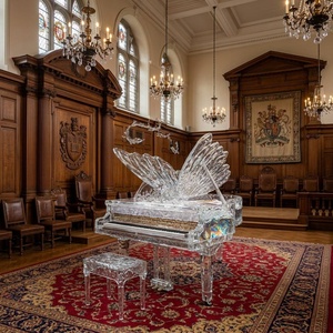 <span class=keywords><strong>Pianoforte</strong></span> a Coda in Stile Francese con Cristalli, <span class=keywords><strong>Pianoforte</strong></span> a Coda in Acrilico Trasparente per Banchetti di Lusso - Product Image 3