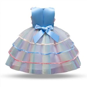 Robe de fête d'anniversaire fantaisie de haute qualité arc-en-ciel, costume de princesse pour filles, robes pour enfants - Product Image 6