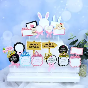 La décoration de gâteau de cupcake bon marché de mode peut être écrite fournitures de fête de joyeux anniversaire de gâteau