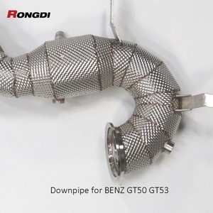 Exhaust Pipes for Mercedes-Benz 2019 GT50/GT53 E53 3.0T SS304 Exhaust Straight Downpipe With Heat Shield - Product Image 6