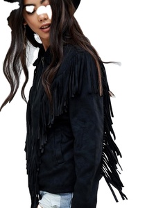 2021 Latest Design Women Custom Black <strong>Fringe</strong> <strong>Suede</strong> <strong>Jacket</strong> Women - Product Image 1