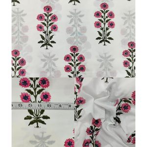 Tela de Algodón Estampada a Mano con Diseño de Ojo Indio, Ligera, con Patrón Floral, Transpirable y Ecológica, Rb-138 Rosa, Textil para el Hogar - Product Image 2