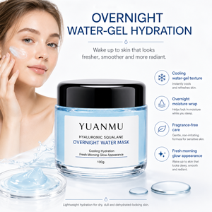 Mascarilla Nocturna Hidratante e Iluminadora, Crema Humectante Profunda, Mascarilla de Gel Herbal con Ácido Hialurónico, Niacinamida y Escualano - Product Image 2
