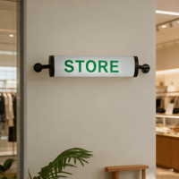 Boîte à lumière LED cylindrique personnalisée en acrylique et aluminium - Tube décoratif suspendu haute luminosité, écologique, pour usage extérieur en magasin