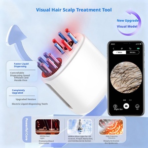 Applicateur capillaire haute définition visible avec massage à 6 rouleaux et lumière rouge et bleue pour le soin des cheveux - Product Image 4