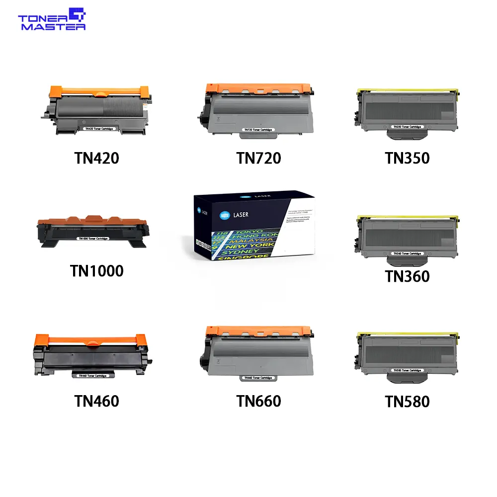 Vente en gros Cartouche de toner TN350 TN360 TN420 TN430 TN580 TN660 TN750 TN760 TN850 TN1000 TN2425 Toner pour imprimante Brother