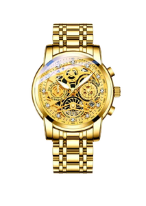 Vikari男性用クォーツ時計ホローアウトビッグダイアルファッションゴールデン腕時計防水発光時計Relogio Masculino - Product Image 2