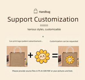 Sac fourre-tout personnalisé en toile de jute et coton vintage, idéal pour le shopping, les cadeaux de demoiselle d'honneur, les voyages, la plage, ou comme sac <span class=keywords><strong>écologique</strong></span>. - Product Image 3