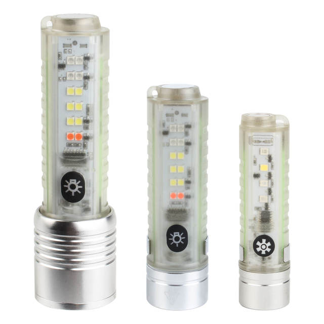 White Laser Flashlight Multi-functional Charging Red Blue Flash Fluorescent Mini 520A Flashlight Wholesale