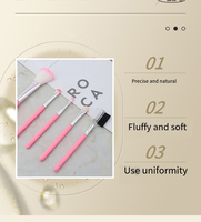 Ensembles de pinceaux de maquillage en gros, 5 pièces, mini outils cosmétiques, fard à paupières, fond de teint, pinceau de beauté de voyage pour femmes