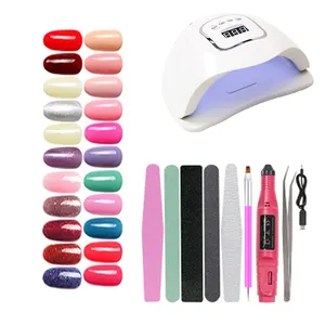 Salon 12 renk poli jel 72w Uv Led lamba Nailkit lehçe komple profesyonel tırnak sanat dekorasyon aracı 1 kitleri seti