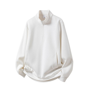 2025 nouveau <span class=keywords><strong>alpinisme</strong></span> coton solide Anti-boulochage coupe ample col montant demi fermeture éclair poche latérale <span class=keywords><strong>pull</strong></span> printemps automne décontracté - Product Image 1