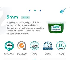 Boba con Sabor a Maracuyá de 5mm, Rellena de Jugo en Botella para Té de Burbujas, Hecho en Taiwán, Certificado HACCP, Listo para Consumir - Product Image 4