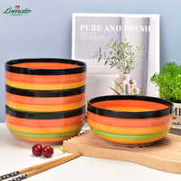 Passe au lave-vaisselle en stock pas cher 7 8 9 10 pouces céramique grès peinture à la main peint à la main arc-en-ciel salade soupe bols de riz