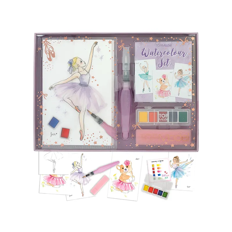 2023 DIY individuelles Design 20 Blatt Ballett Thema Mädchen Aquarell Malerei kreativ Farbpapier-Sets Geschenke