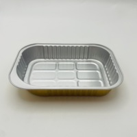 Boîte en aluminium écologique pour la restauration, 320 ml, carrée, peut être équipée d'un couvercle en PET, couleur personnalisable